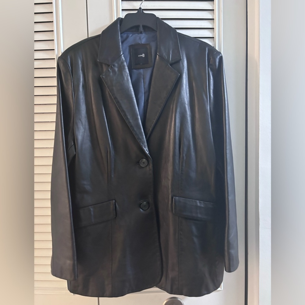 Cole B Genuine Leather Blazer Sz Med